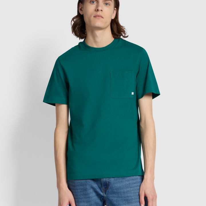 Camiseta Farah Stacy Pocket Dark Ocean Green