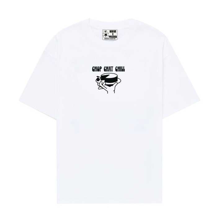 Camiseta NWHR x Pruden Chop Chat Blanca