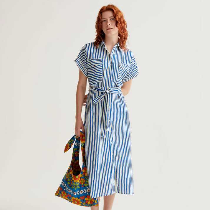 Vestido Midi Compañía Fantástica estampado Lavagna Blue