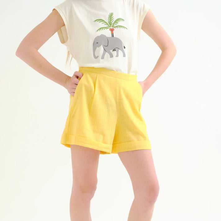 Shorts Compañía Fantástica algodón amarillo