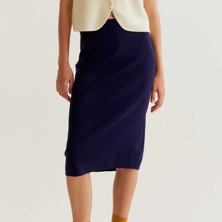 Falda Midi Compañía Fantástica azul marino