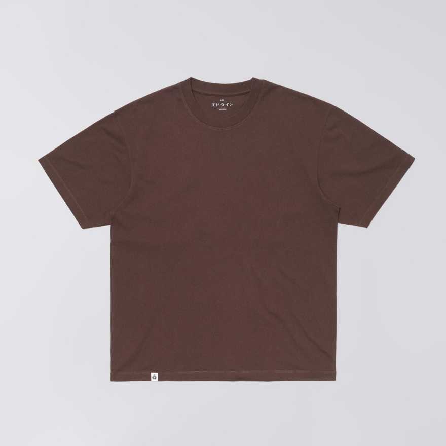Camiseta Edwin Oversize Basic Coffee Bean Garment Washed