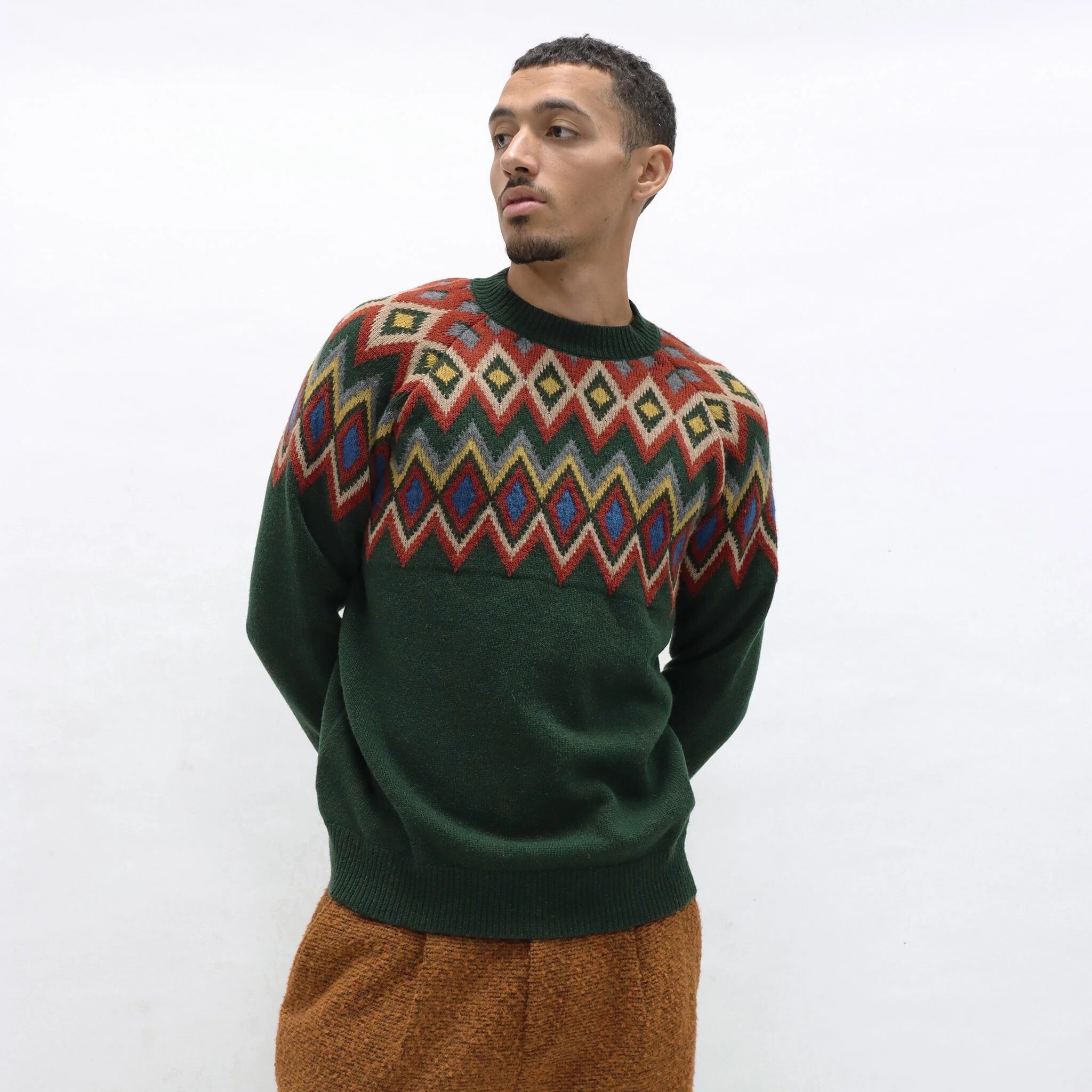 Jersey Far Afield Miyuki Knit Fine Wool Mix Green