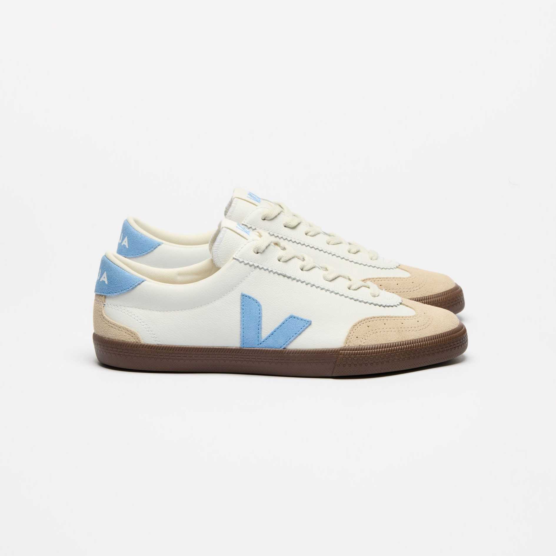 Zapatilla Veja Volley O.T. Leather White/Aqua/Bark