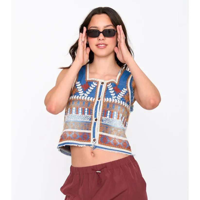 Chaleco 24Colours Estampado Con Tirantes Anchos