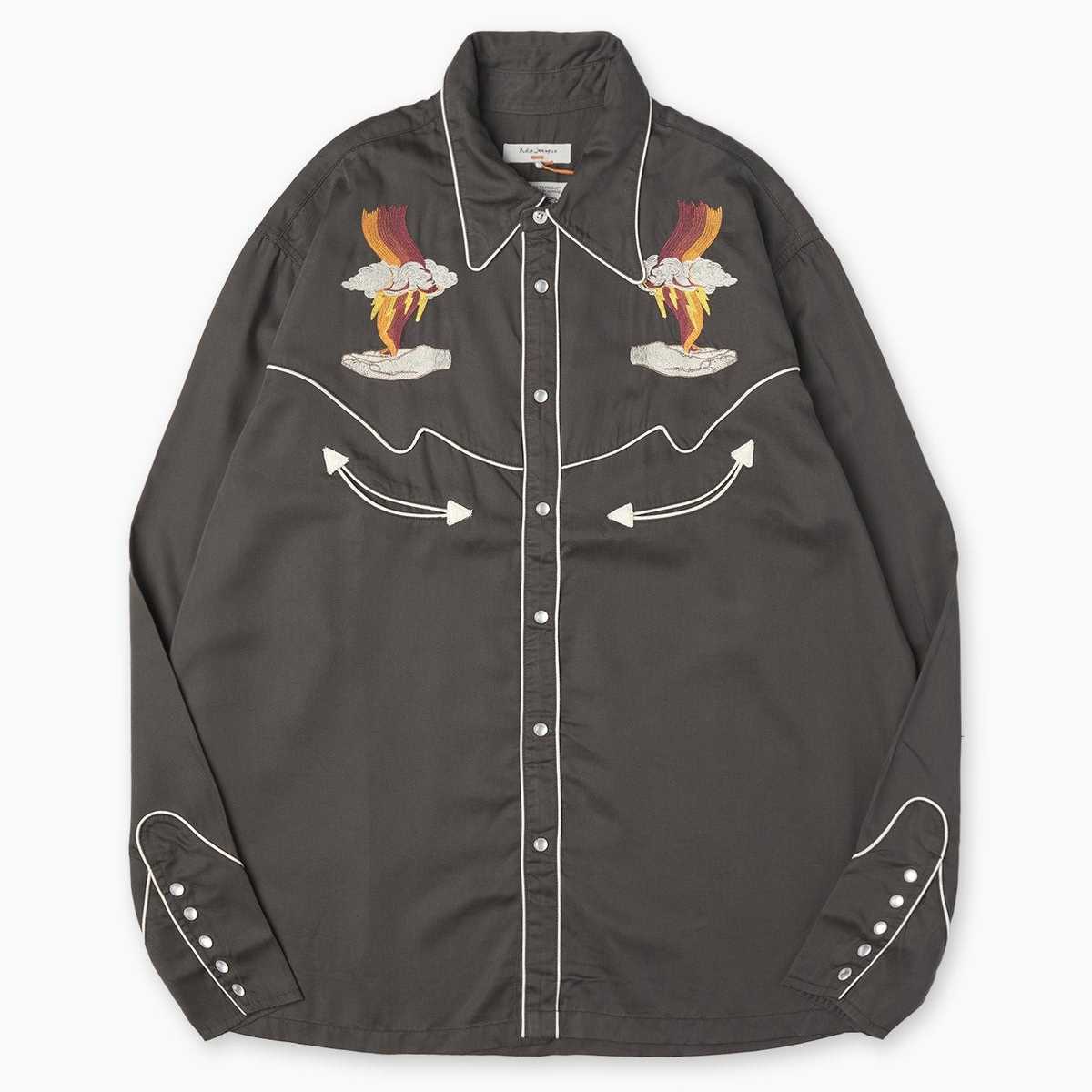 Camisa Nudie Jeans Gonzo Sunburns Black/Brown