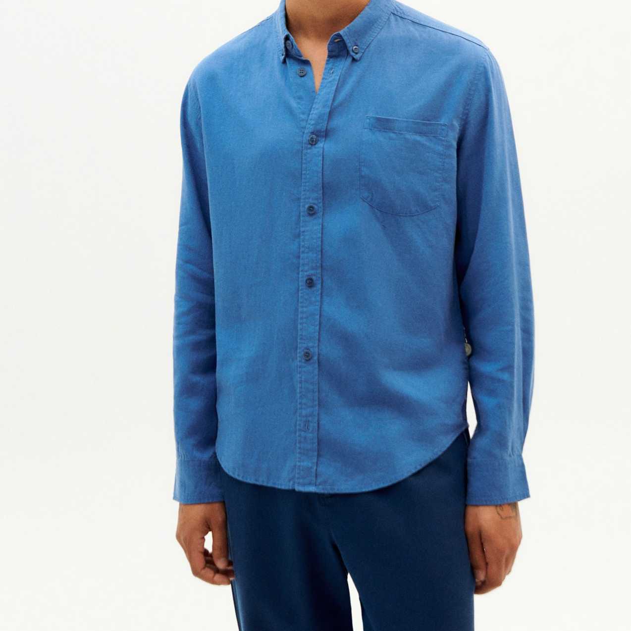 Camisa Thinking Mu Heritage Blue Hemp Ant Shirt