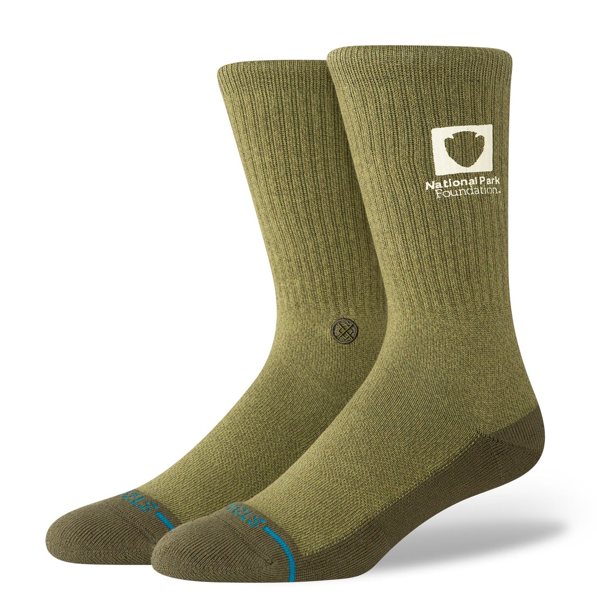 Calcetines Stance National Park Crew Military Green