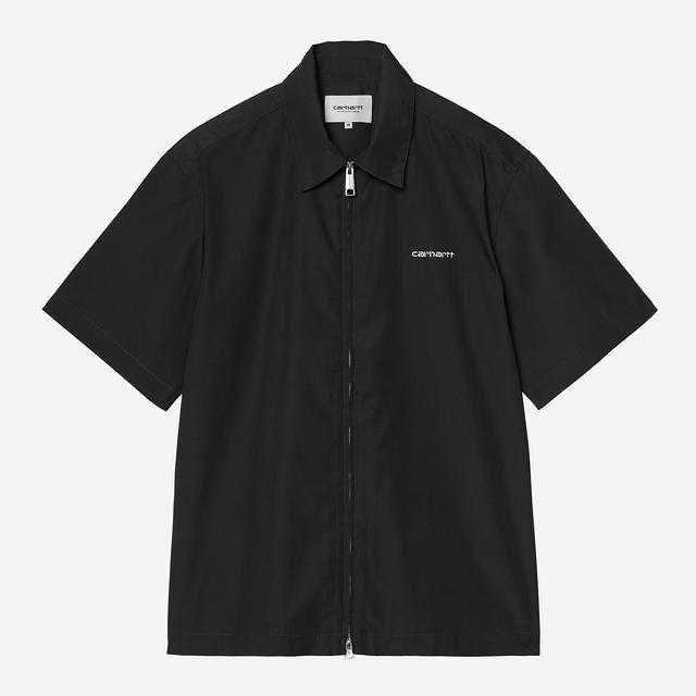 Camisa Carhartt Wip S/S Postal Zip Shirt Black /Wax