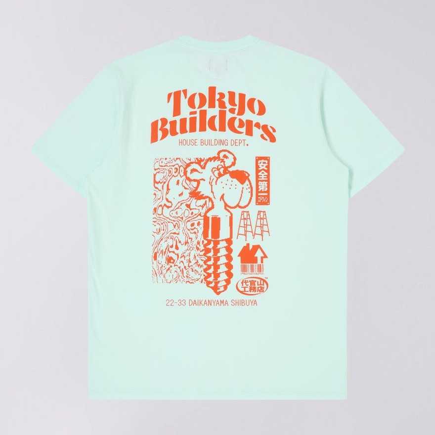 Camiseta EDWIN Tokyo Builders Bleached Aqua