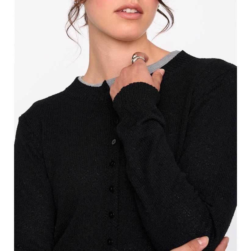 Cárdigan 24Colours Punto Viscosa Black
