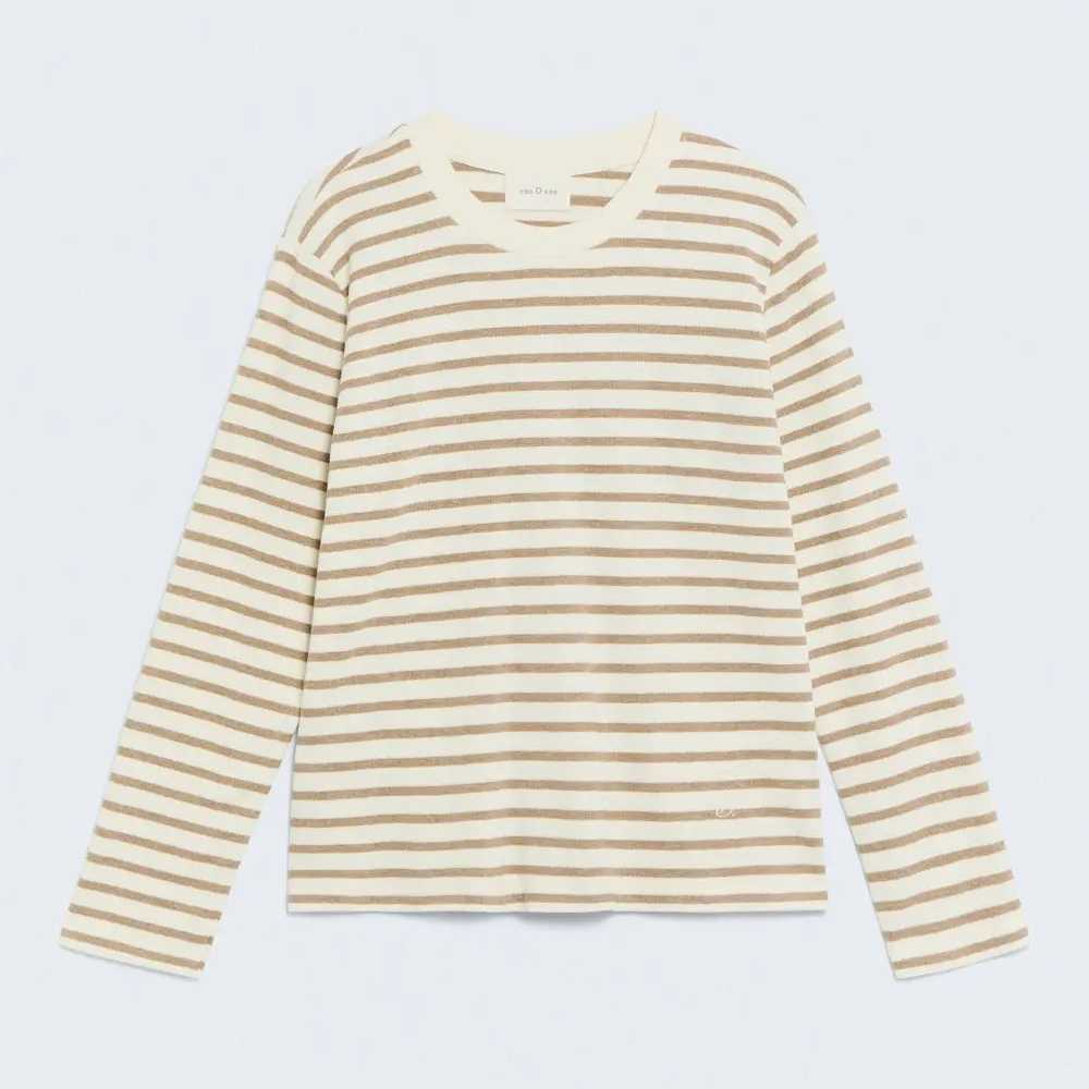 Jersey EseOEse Felpa Stripes Ecru-Beige