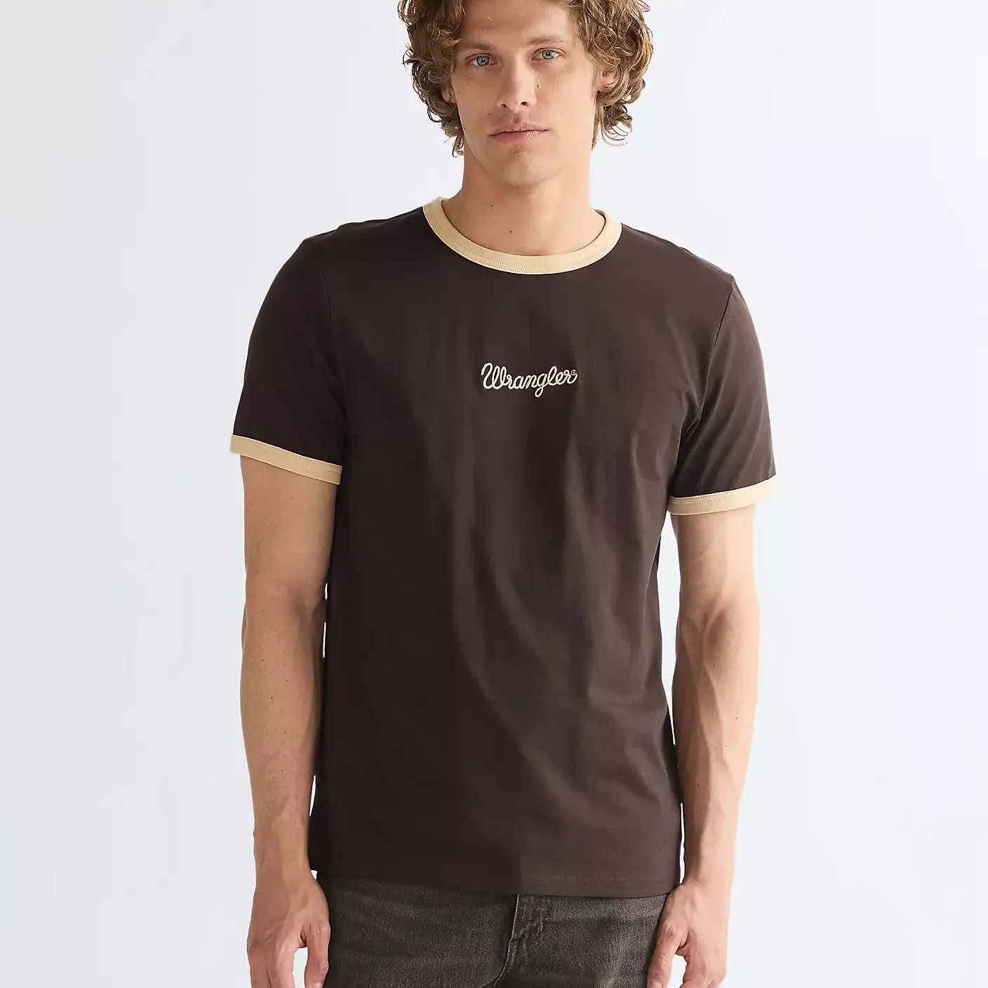 Camiseta Wrangler Ringer Tee Chocolate Torte