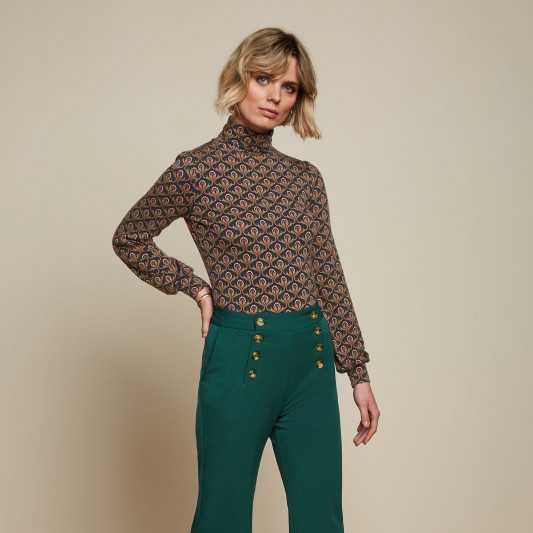 Camiseta King Louie Betsy Puff Top Jubilee Dragonfly Green