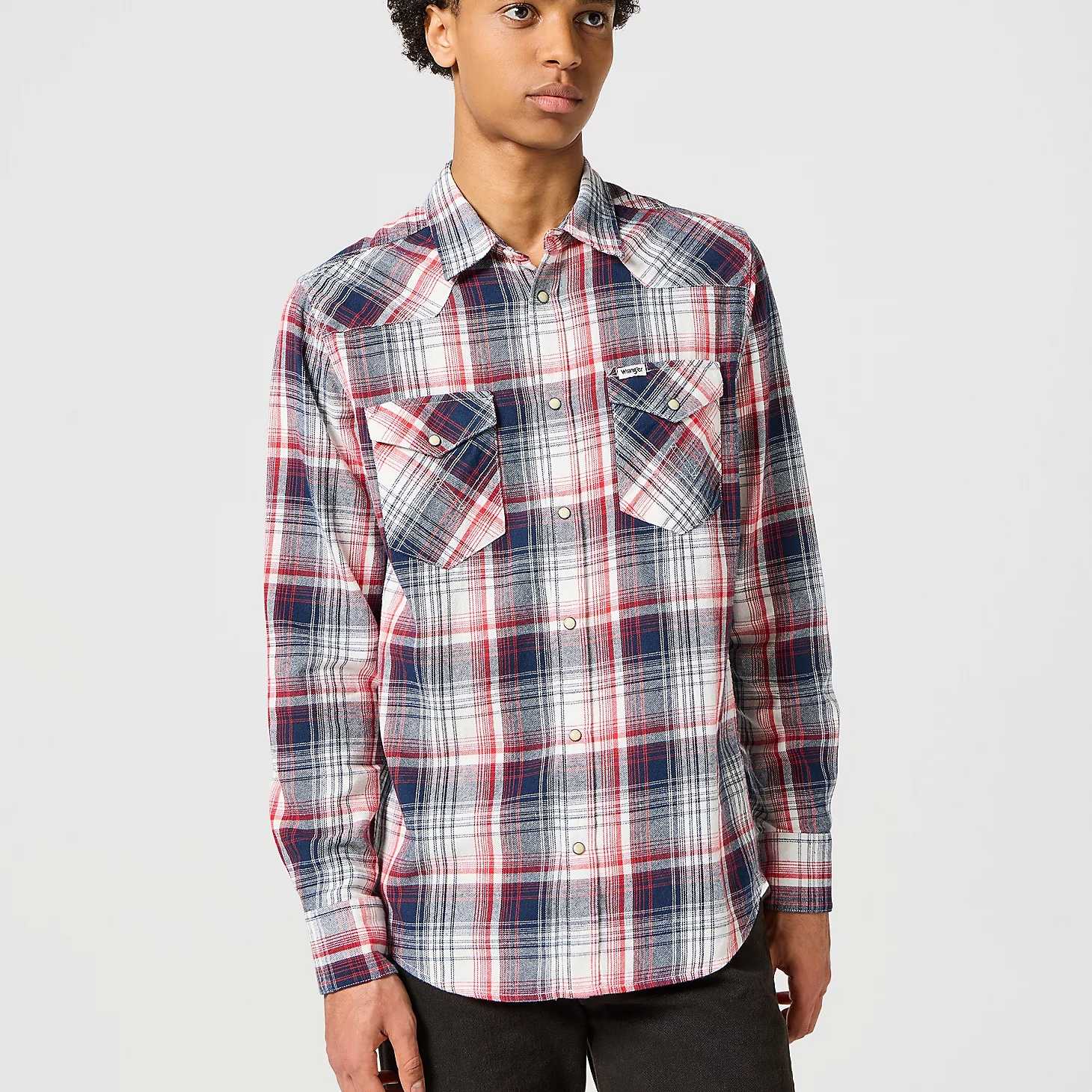 Camisa Wrangler Western Shirt Red_Blue