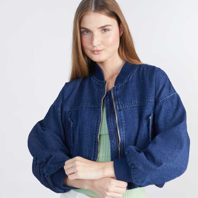 Cazadora Vaquera 24Colours Bomber Azul