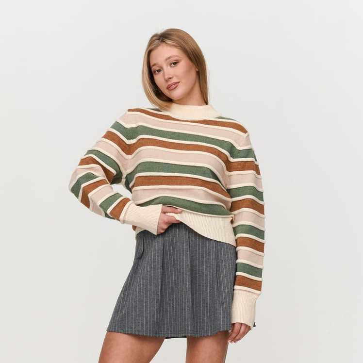 Jersey 24Colours Rayas Green/Camel/Beige