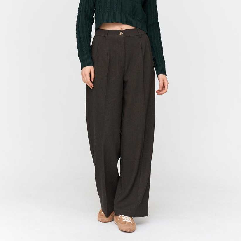 Pantalón 24Colours Traje Lana Dark Brown