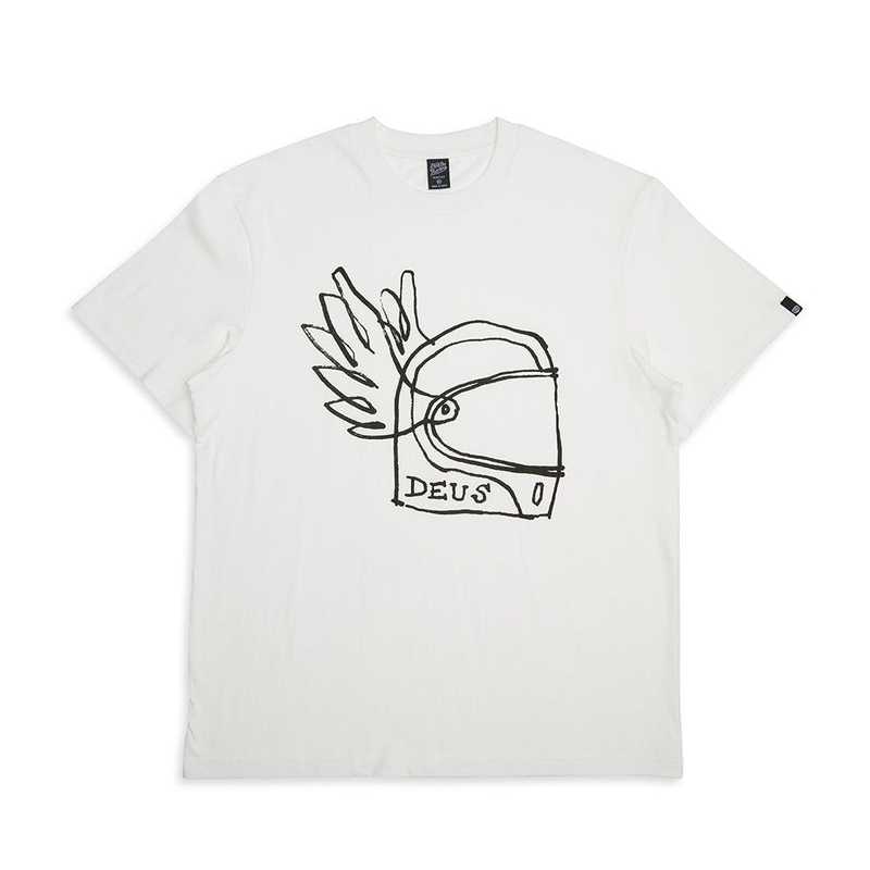 Camiseta DeusExMachina Helmet Tee Vintage White