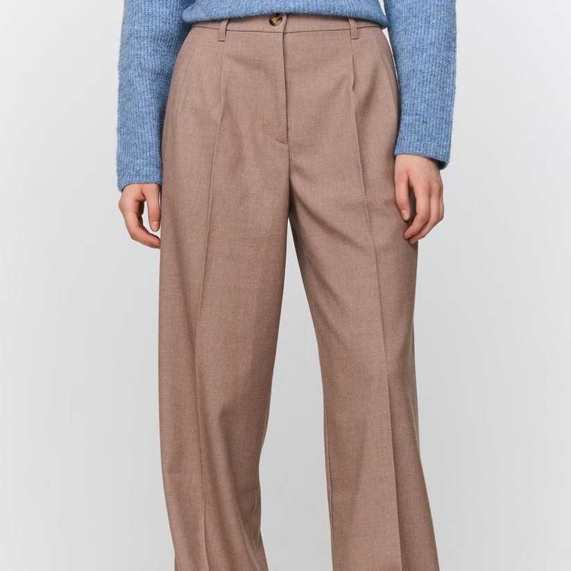 Pantalón 24 Colours Traje Lana Beige