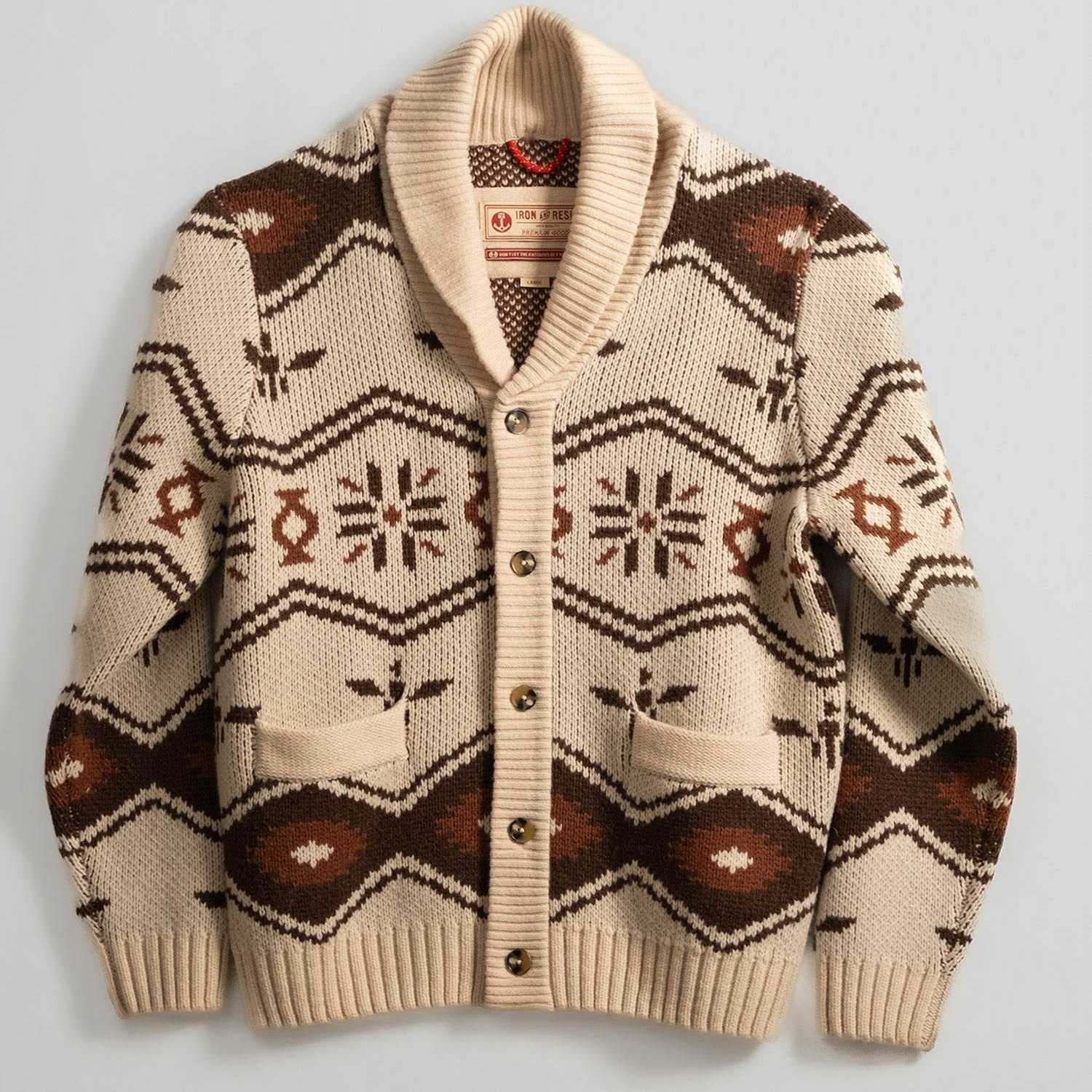 Cárdigan Iron&Resin Wincha Shawl Sweater Wool Natural