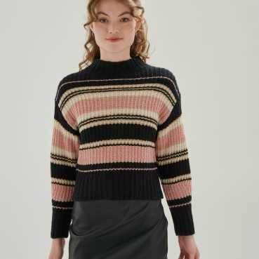 Jersey 24Colours Pullover Stripes Pink
