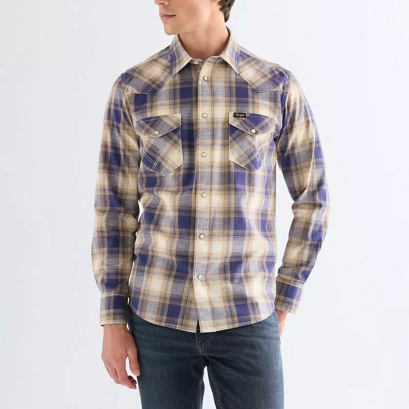 Camisa Wrangler Western Indigo Shirt Mood Indigo