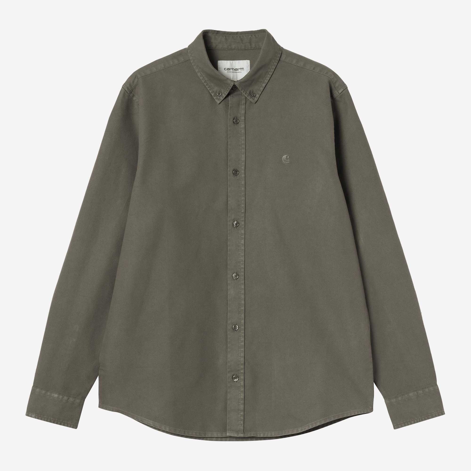 Camisa Carhartt Wip L/S Bolton Shirt Shungite garment dyed