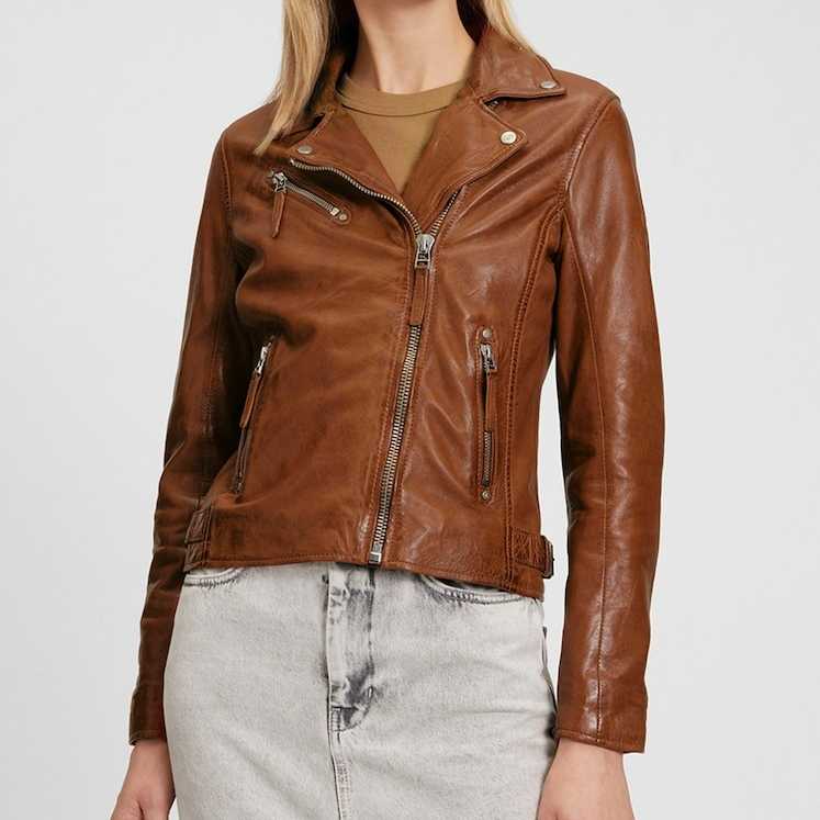 Cazadora Piel Mauritius Biker MW Paige Cognac