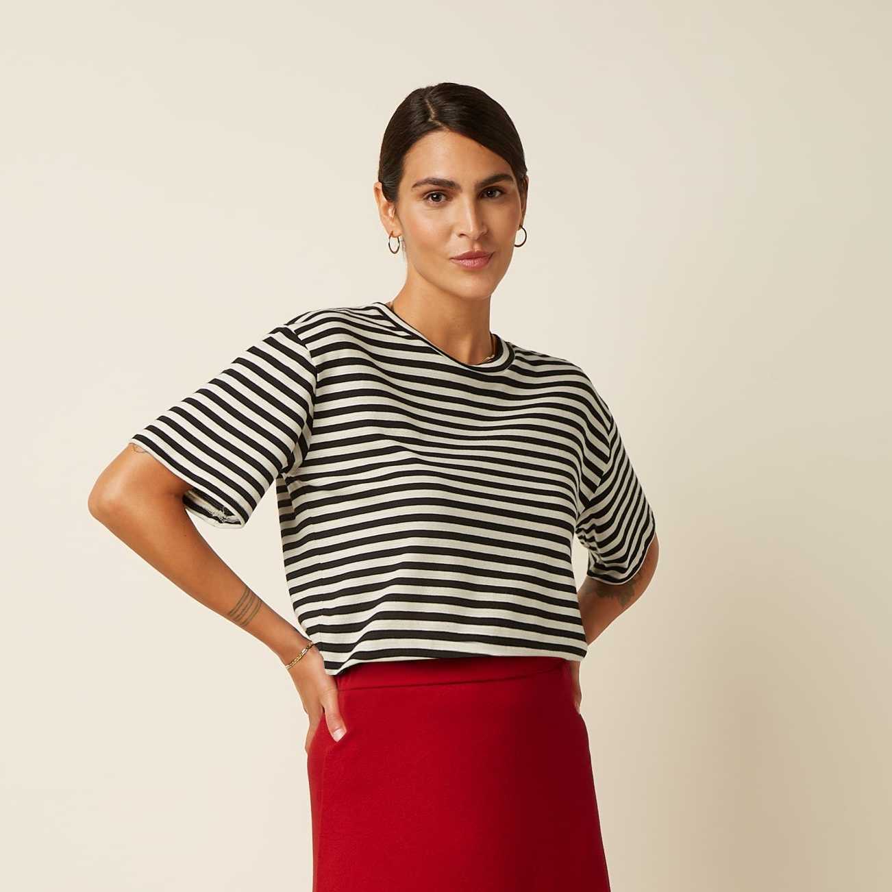 Camiseta King Louie Boxy Chopito Stripe Black