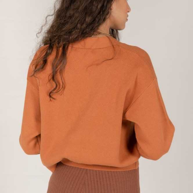 Chaqueta 24Colours Punto Crochet Fino Marrón