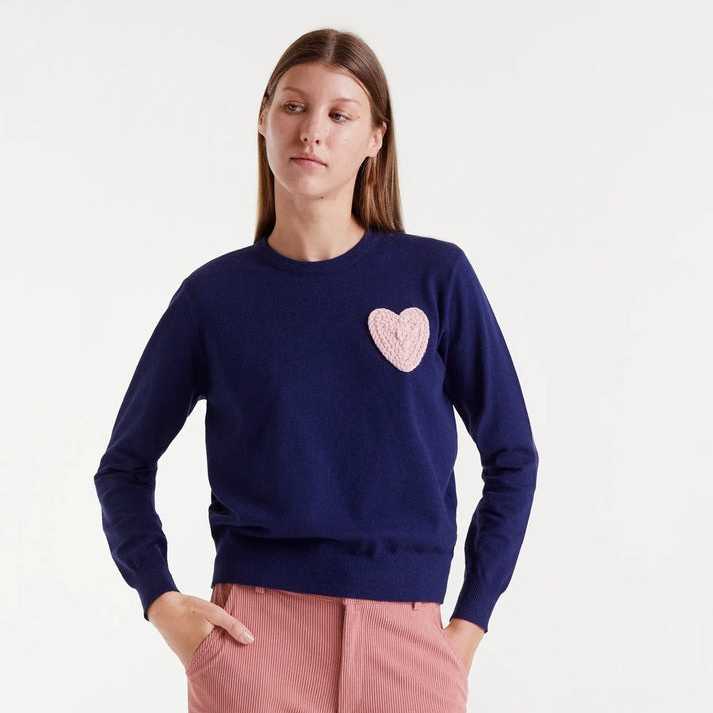 Jersey Compañía Fantástica Estampado Corazón Azul Marino