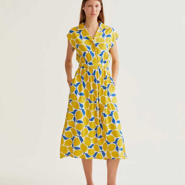Vestido midi Compañía Fantástica estampado Limoncello