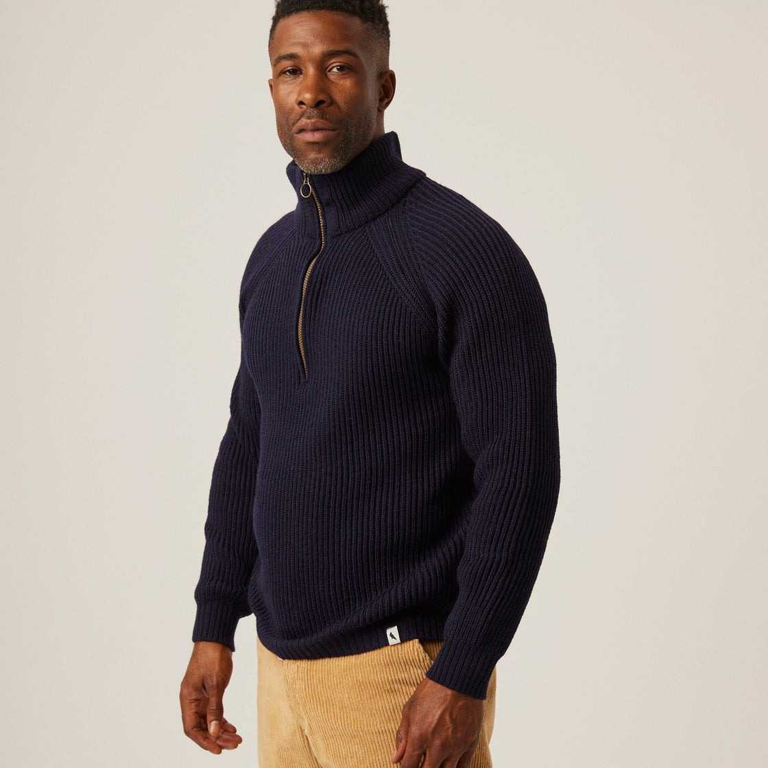 Jersey Peregrine Ford Zip Neck Navy