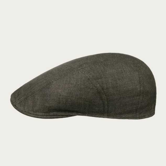 Boina Stetson Ivy Cap Linen Herringbone Oliva Oscuro