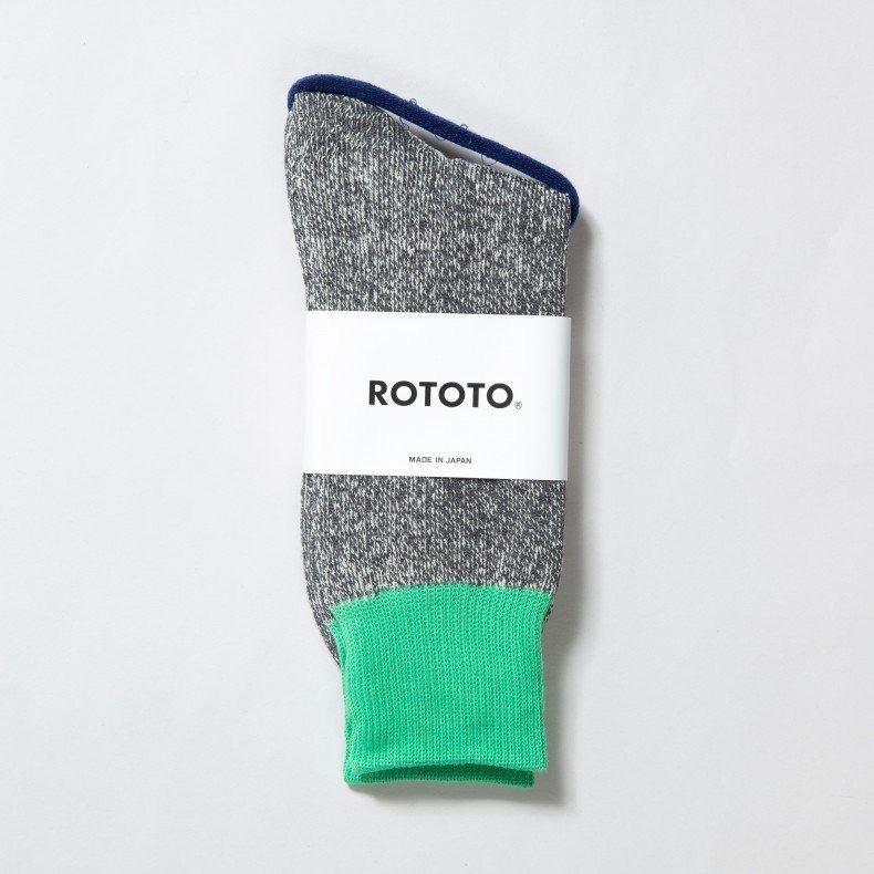 Calcetines RoToTo Double Face Crew Silk&Cotton Mint/Gray