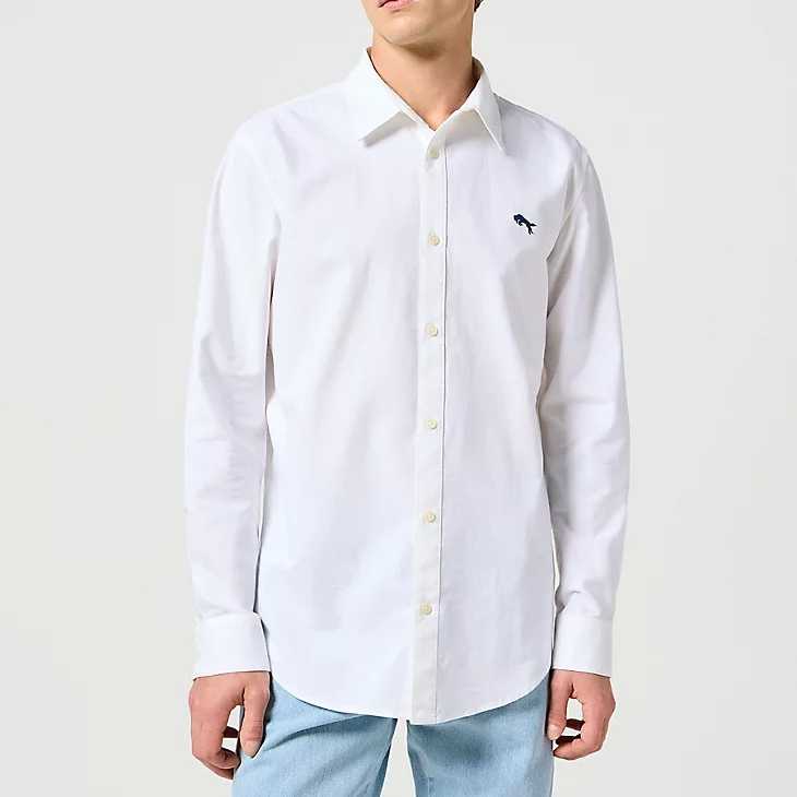 Camisa Wrangler LS Shirt Oxford_White