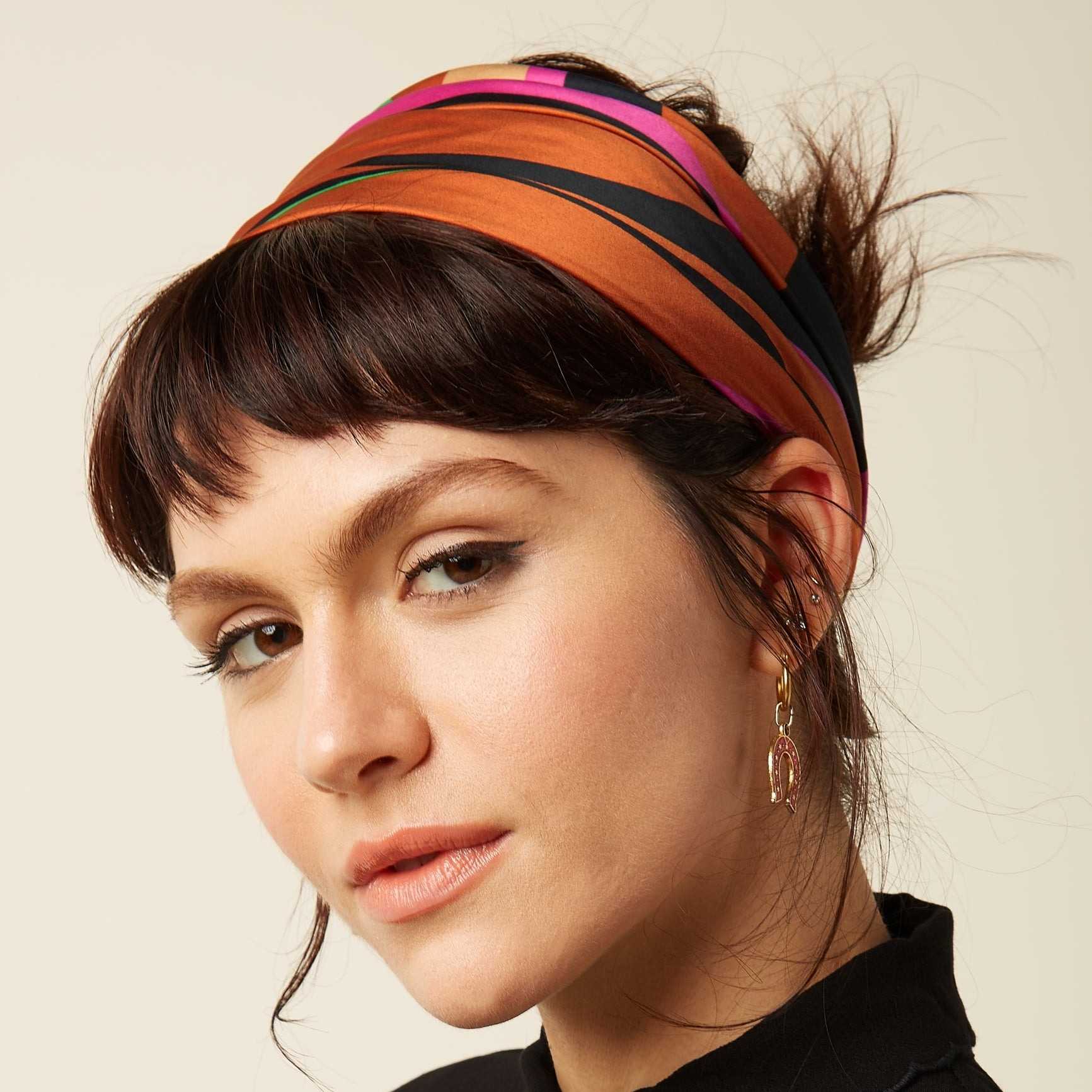 Pañuelo King Louie Satin Scarf Flow Golden Brown