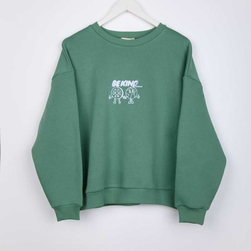 Sudadera 24Colours Be Kind Verde
