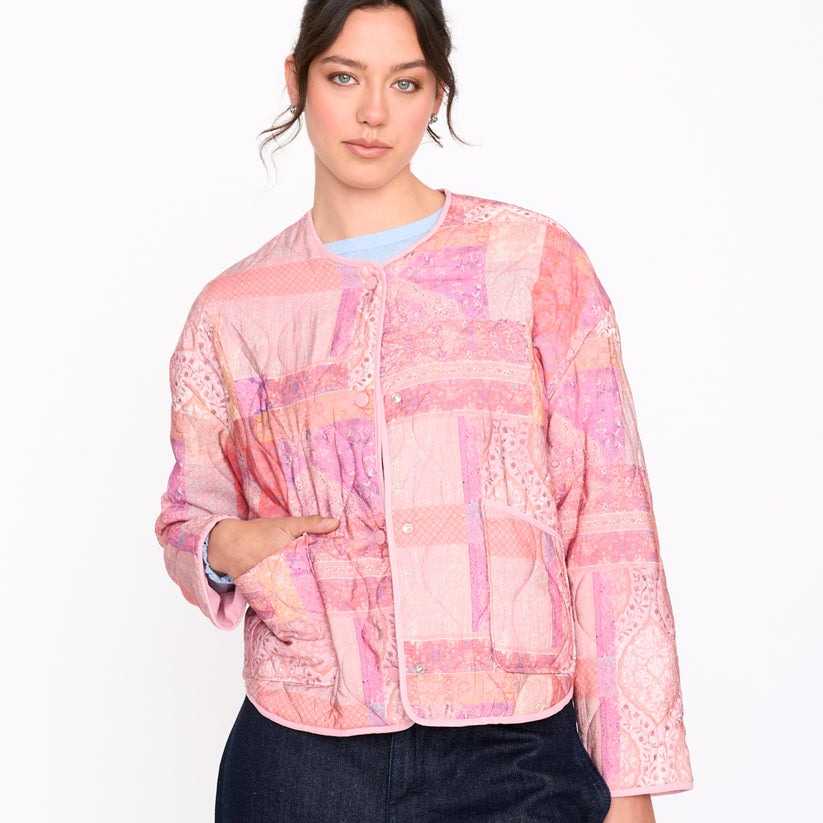Chaqueta 24Colours Chaqueta con estampado de patchwork Pink