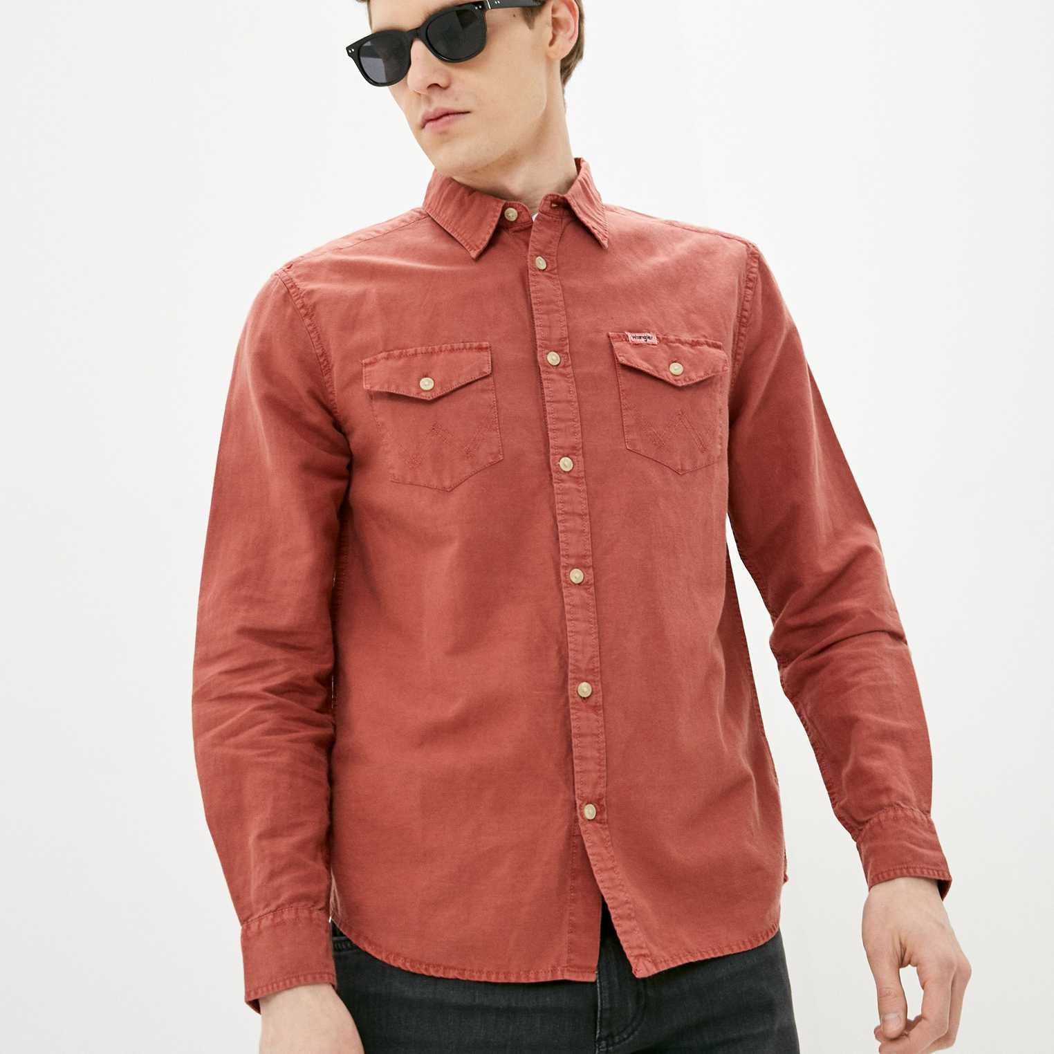 Camisa Wrangler Flap Shirt 2 Pocket Flap Barn Red