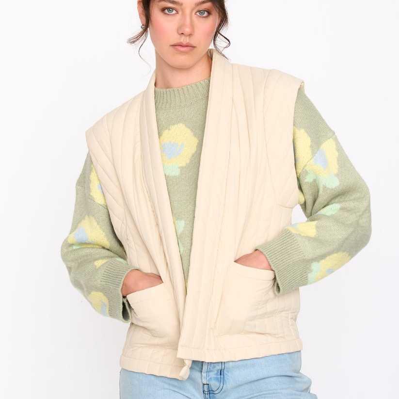 Chaleco acolchado 24Colours en color blanco roto