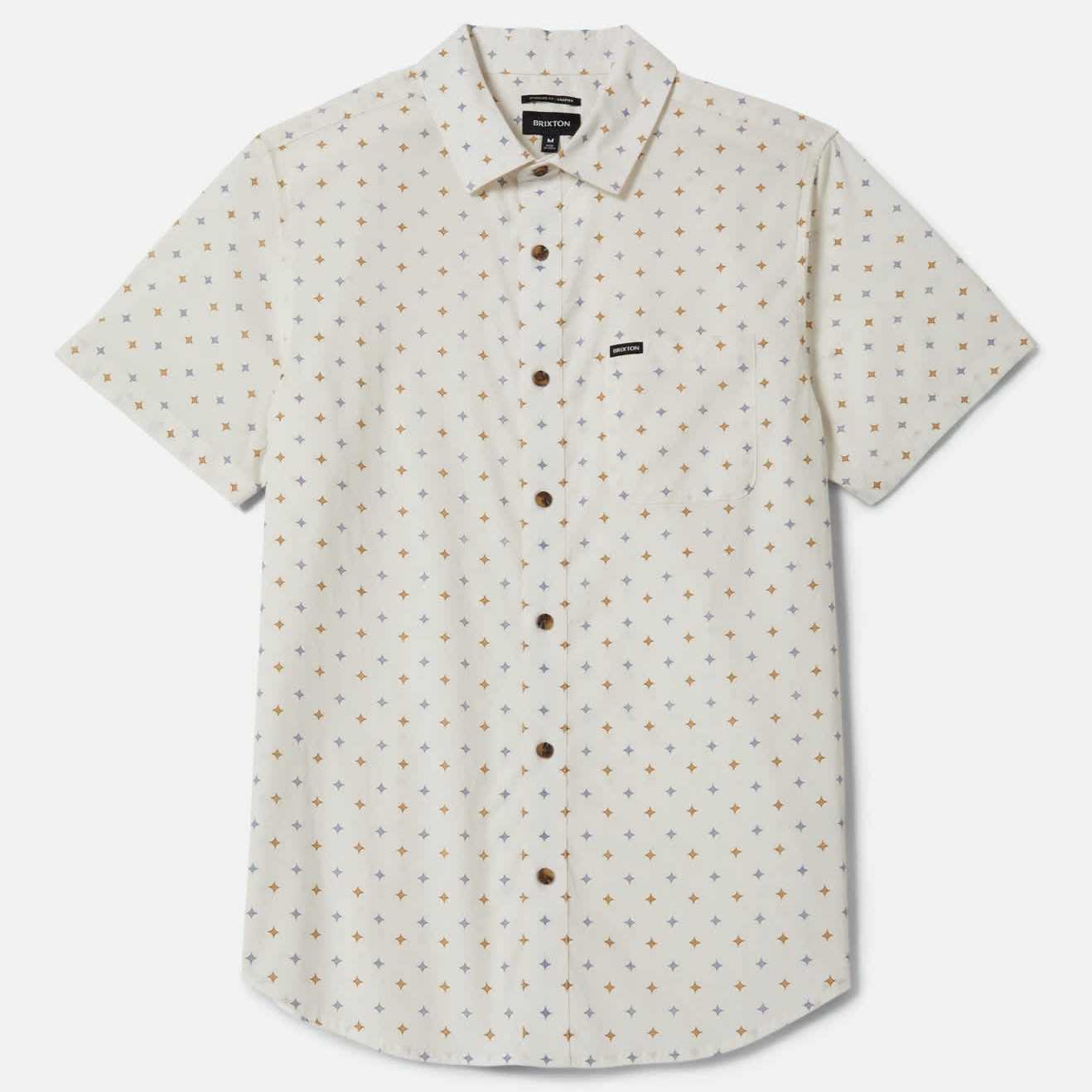 Camisa Brixton Charter Print SS Off White/Multi Diamond