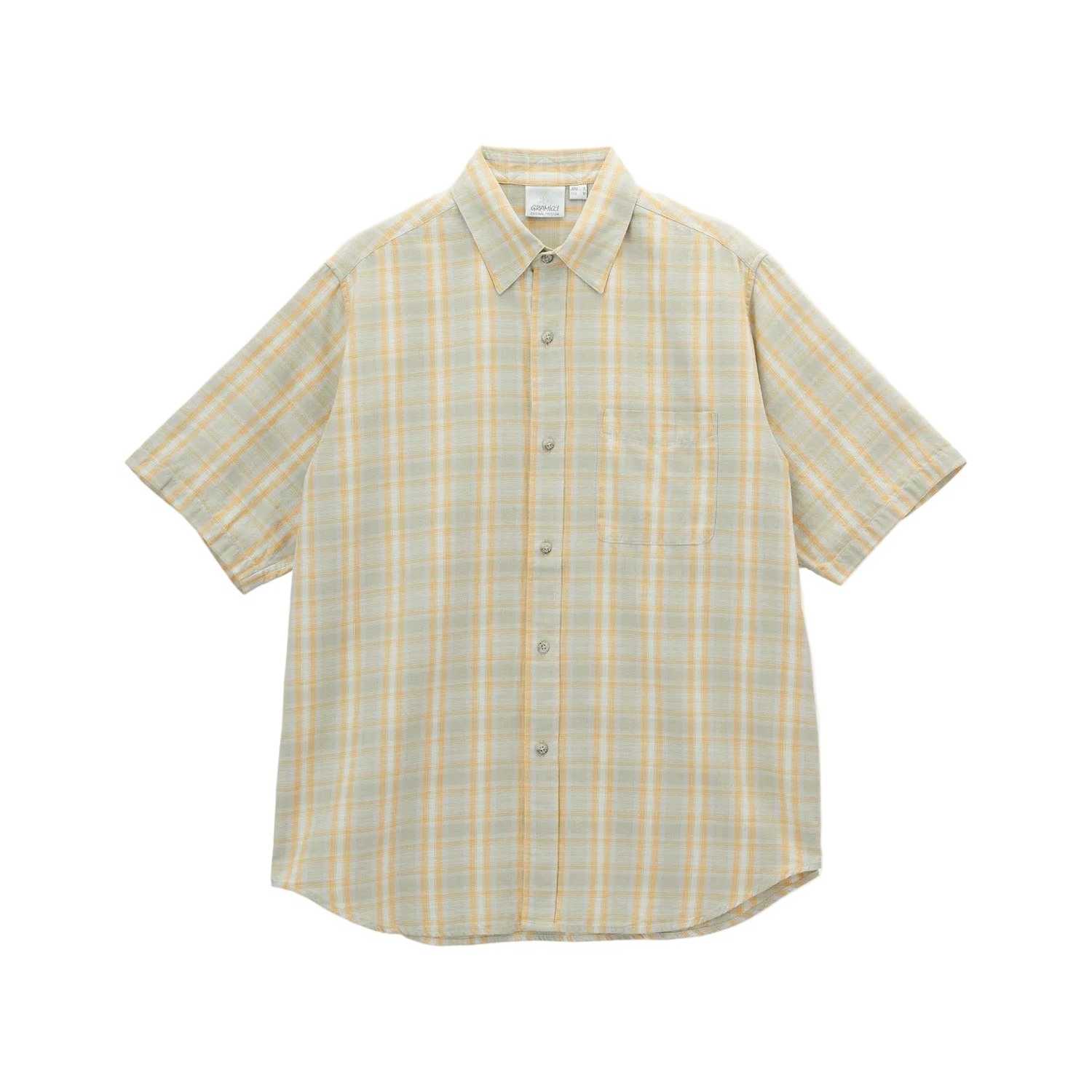 Camisa Gramicci SS Checkered Ombre Mustard