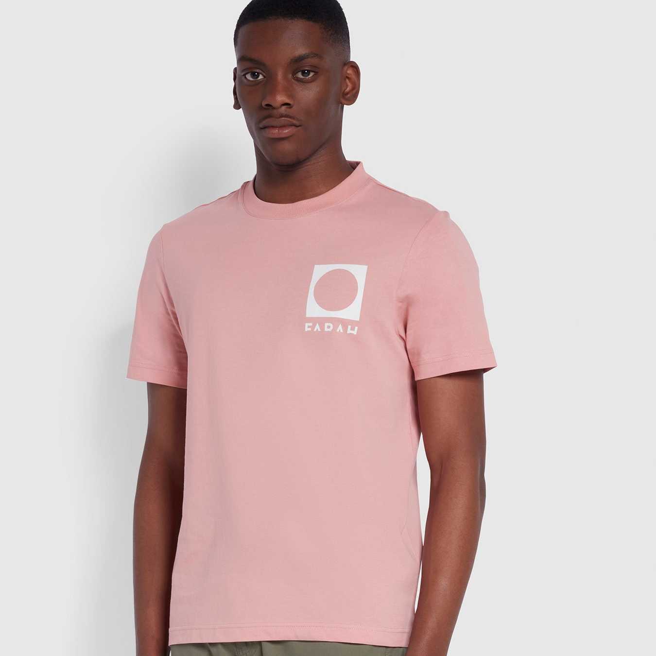 Camiseta Farah Heads Graphic Pink Rose