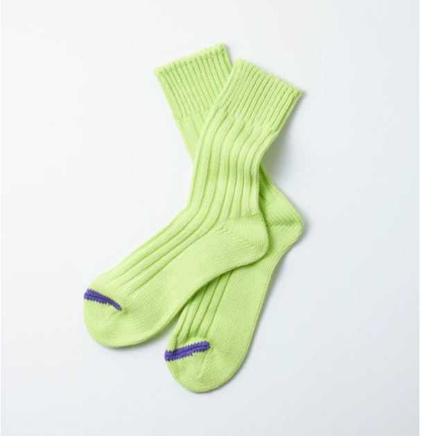 Calcetines Rototo Chunky Ribbed Crew Lime/Purple
