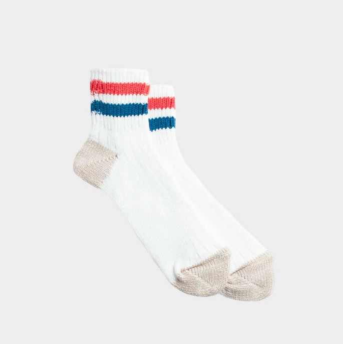 Calcetines Rototo Ribbed Ankle Red Blue