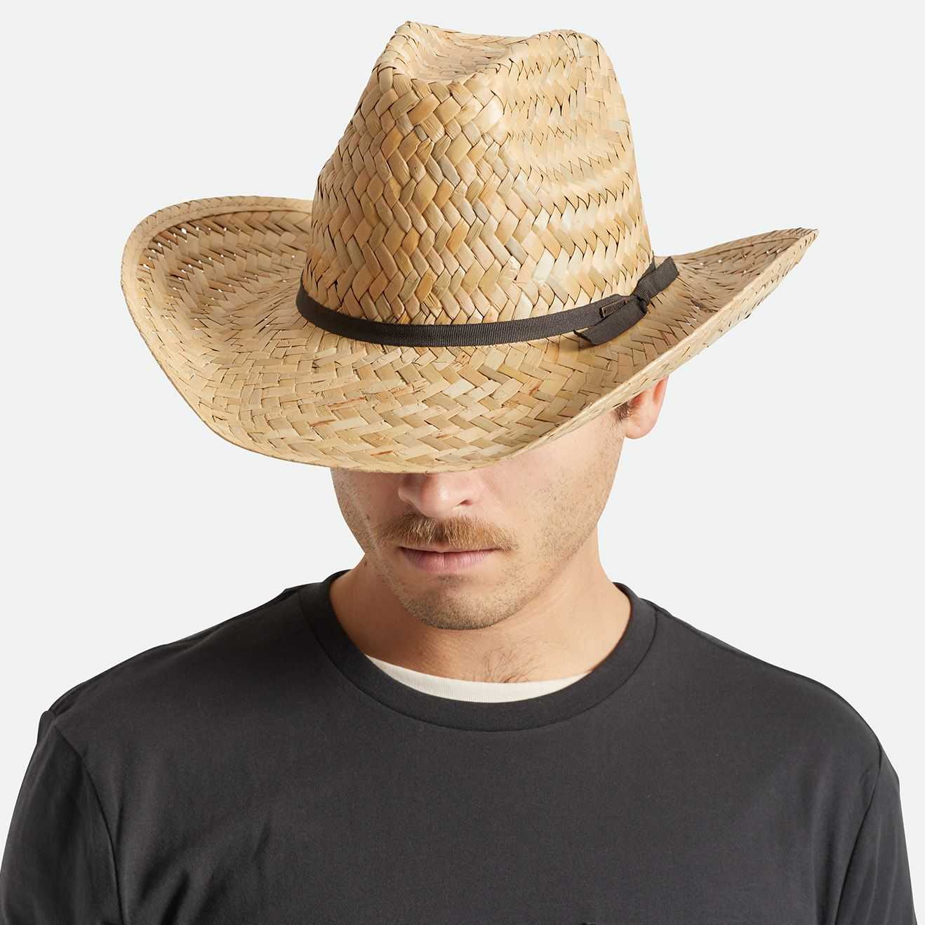 Sombrero Brixton Houston Straw Cowboy natural s/m