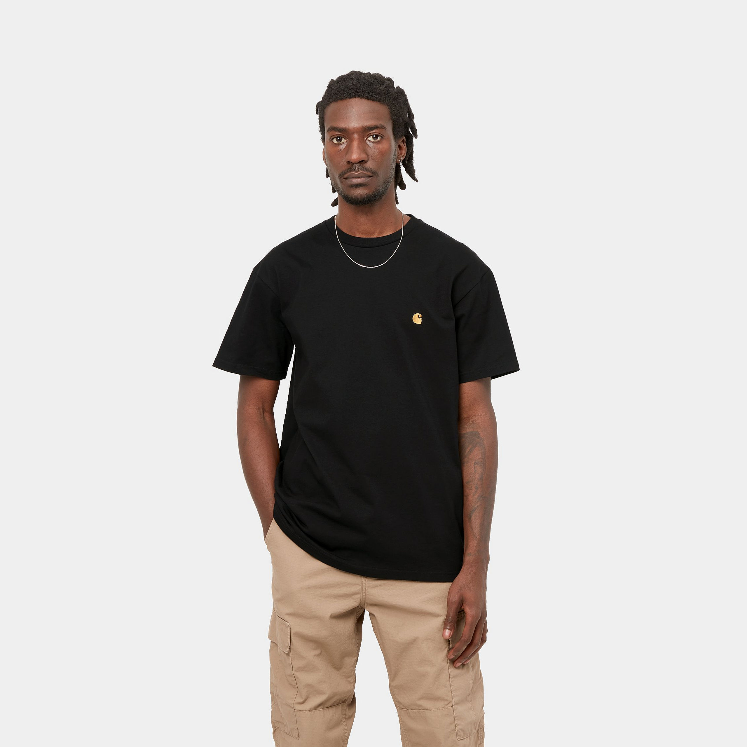 Camiseta Carhartt Wip S/S Chase Black Gold