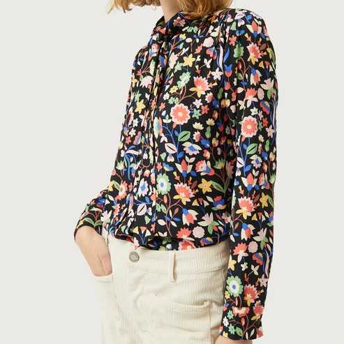 Camisa Lazada CompañiaFantástica Estampado Floral Pequeño